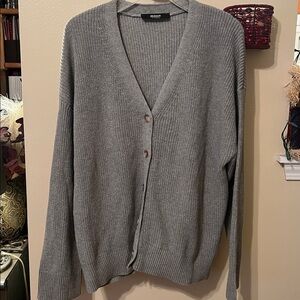 Gray 100% cotton long sleeve cardigan by Hudson Jeans. Size XL